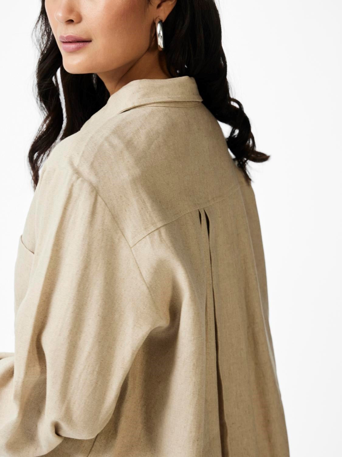 Flaxy Ls Linen Shirt - Birch