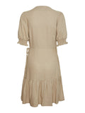 Flaxy Ss Wrap Dress - Birch