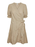 Flaxy Ss Wrap Dress - Birch