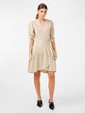 Flaxy Ss Wrap Dress - Birch