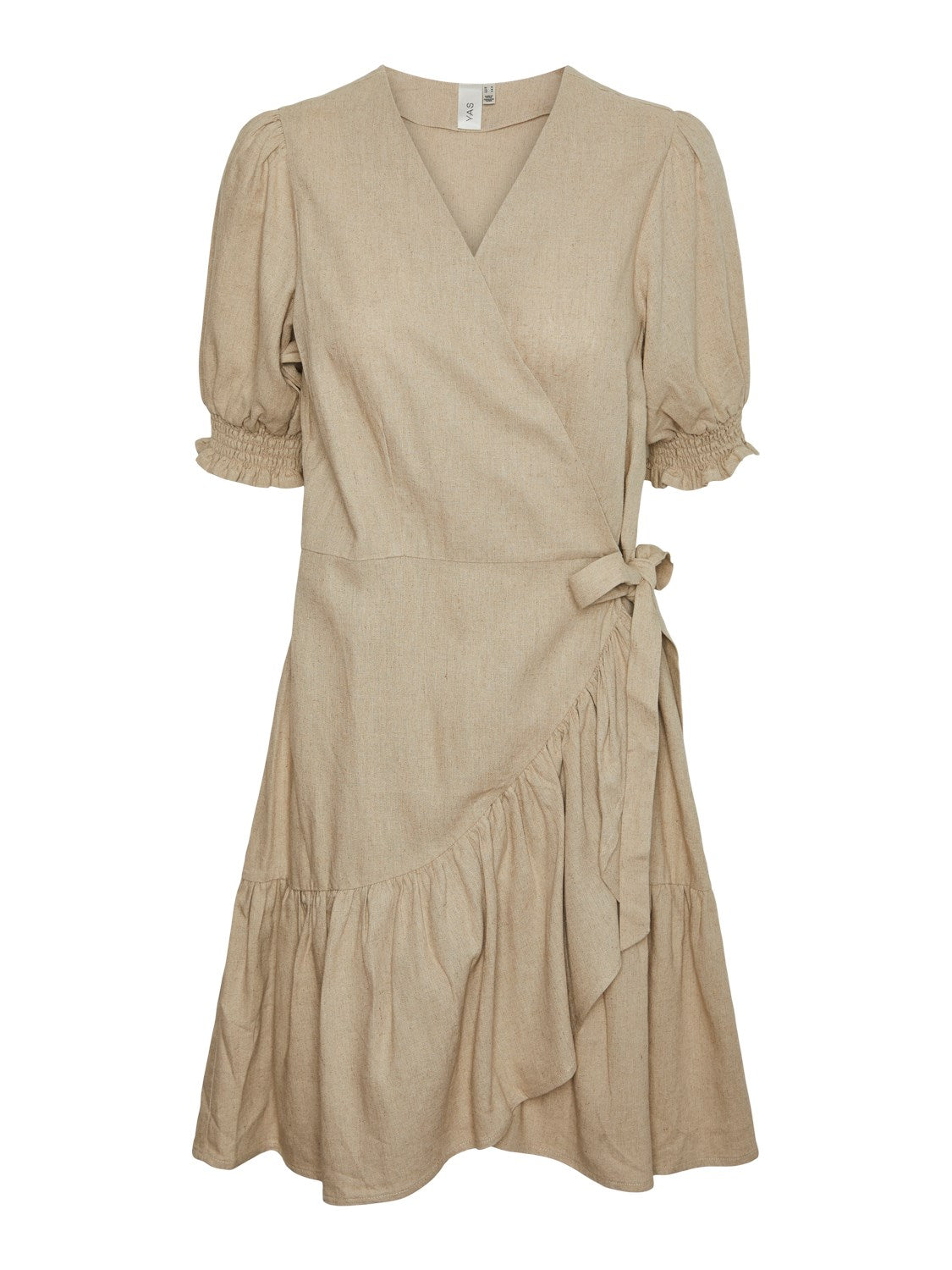 Flaxy Ss Wrap Dress - Birch