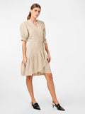 Flaxy Ss Wrap Dress - Birch