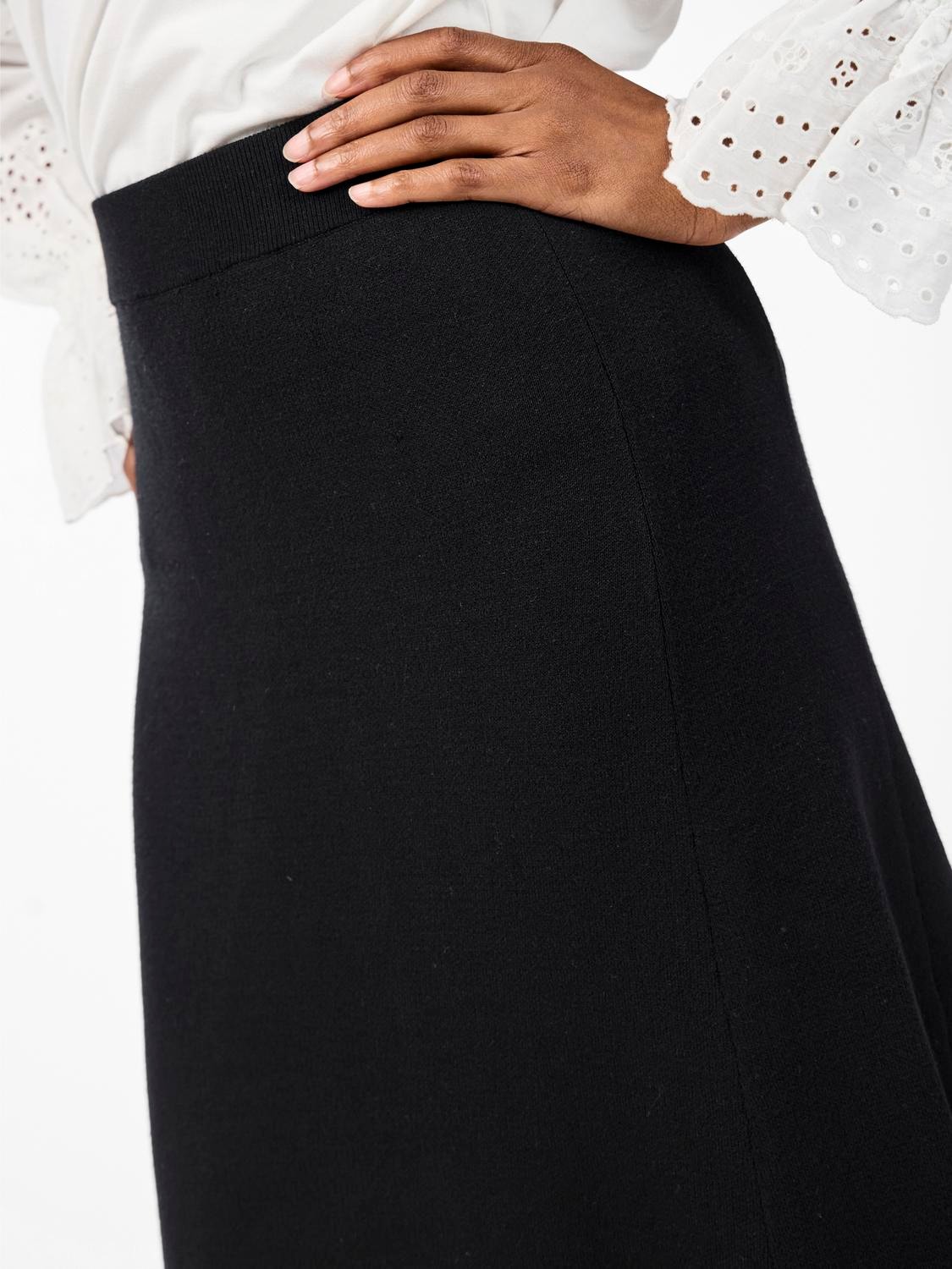 Yasfonny Hw Ankle Knit Skirt - Svart