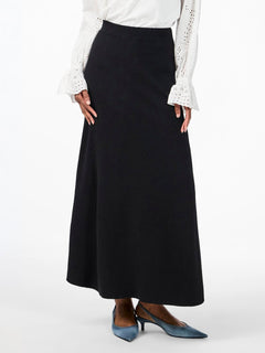 Yasfonny Hw Ankle Knit Skirt - Black