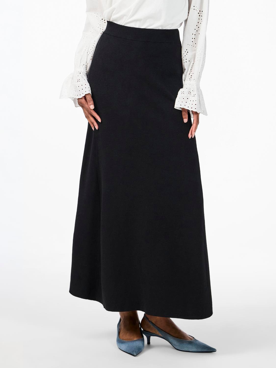 Yasfonny Hw Ankle Knit Skirt - Svart