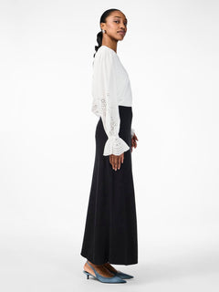 Yasfonny Hw Ankle Knit Skirt - Black