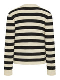 Yassirika Ls Knit Cardigan - Birch W. Black Stripe
