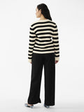 Yassirika Ls Knit Cardigan - Birch W. Black Stripe