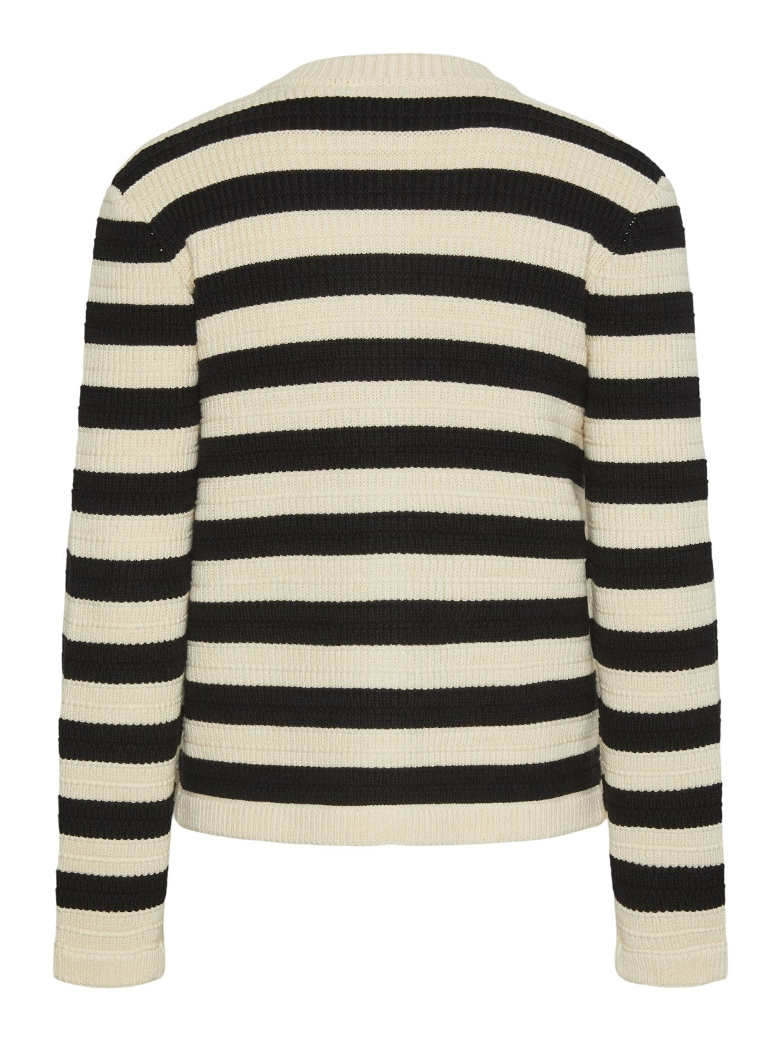 Yassirika Ls Knit Cardigan - Birch W. Black Stripe