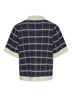 Yaslivia Ss Knit Cardigan - Navy Blazer Birch
