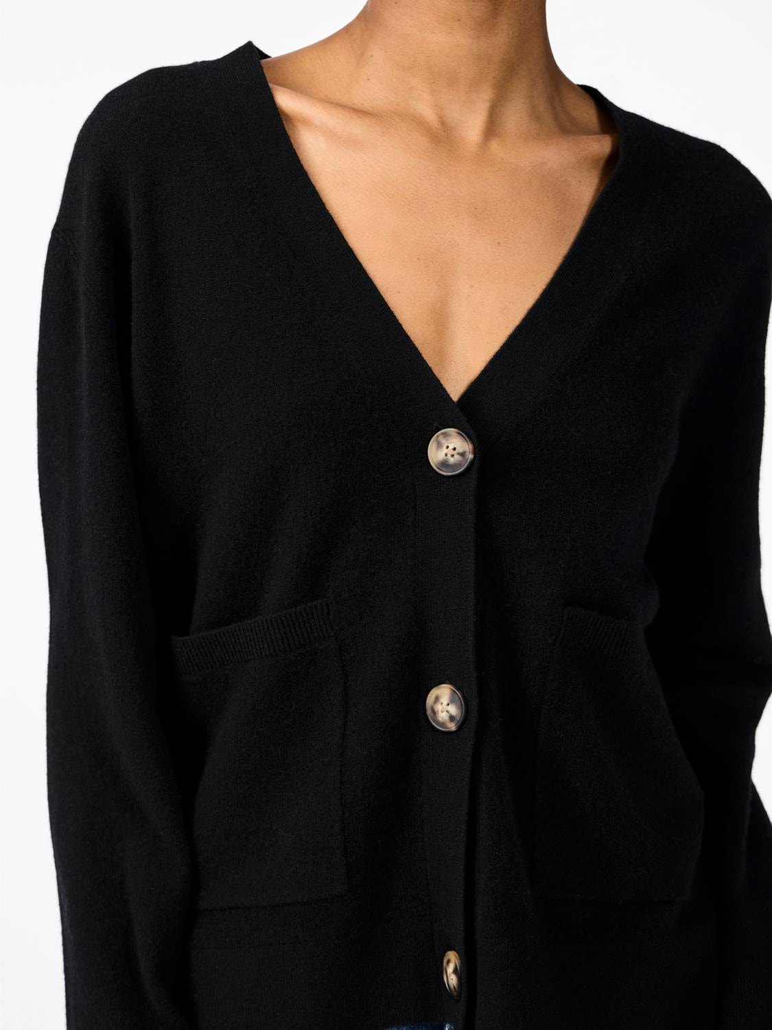 Yasemilie Ls Cardigan Knit - Svart