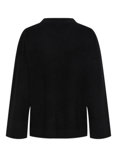 Yasemilie O-Neck Knit Pullover - Black