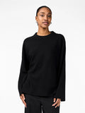 Y.A.S Yasemilie O-Neck Stickad Tröja - Svart
