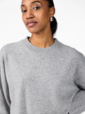 Yasemilie O-Neck Knit Pullover - Ljusgrå melange
