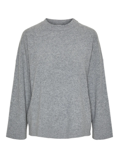 Yasemilie O-Neck Knit Pullover - Light Grey Melange