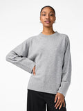 Yasemilie O-Neck Knit Pullover - Ljusgrå melange