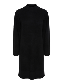 Yasemilie Ls Funnel Knit Dress - Black