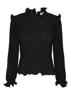 Yasphilina Ls High Neck Top S. - Black