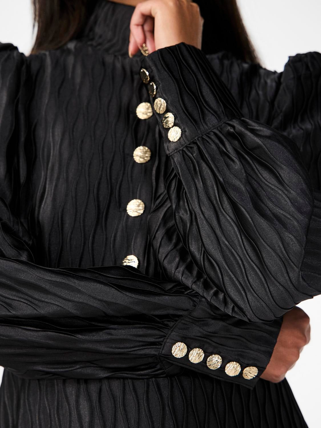 Yasripple Ls Dress - Black