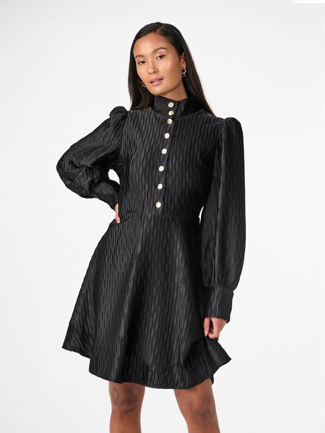 Yasripple Ls Dress - Black