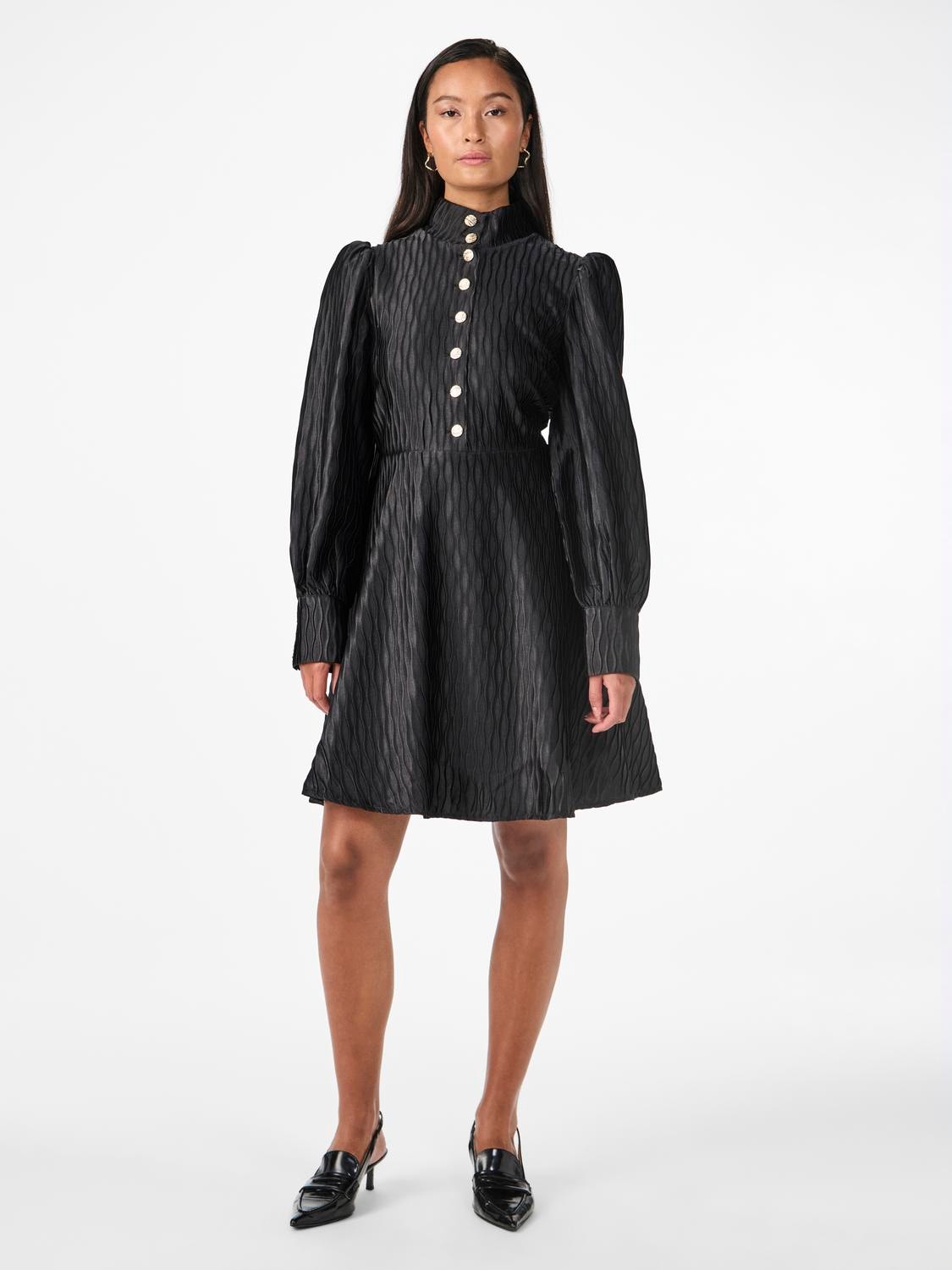 Yasripple Ls Dress - Black