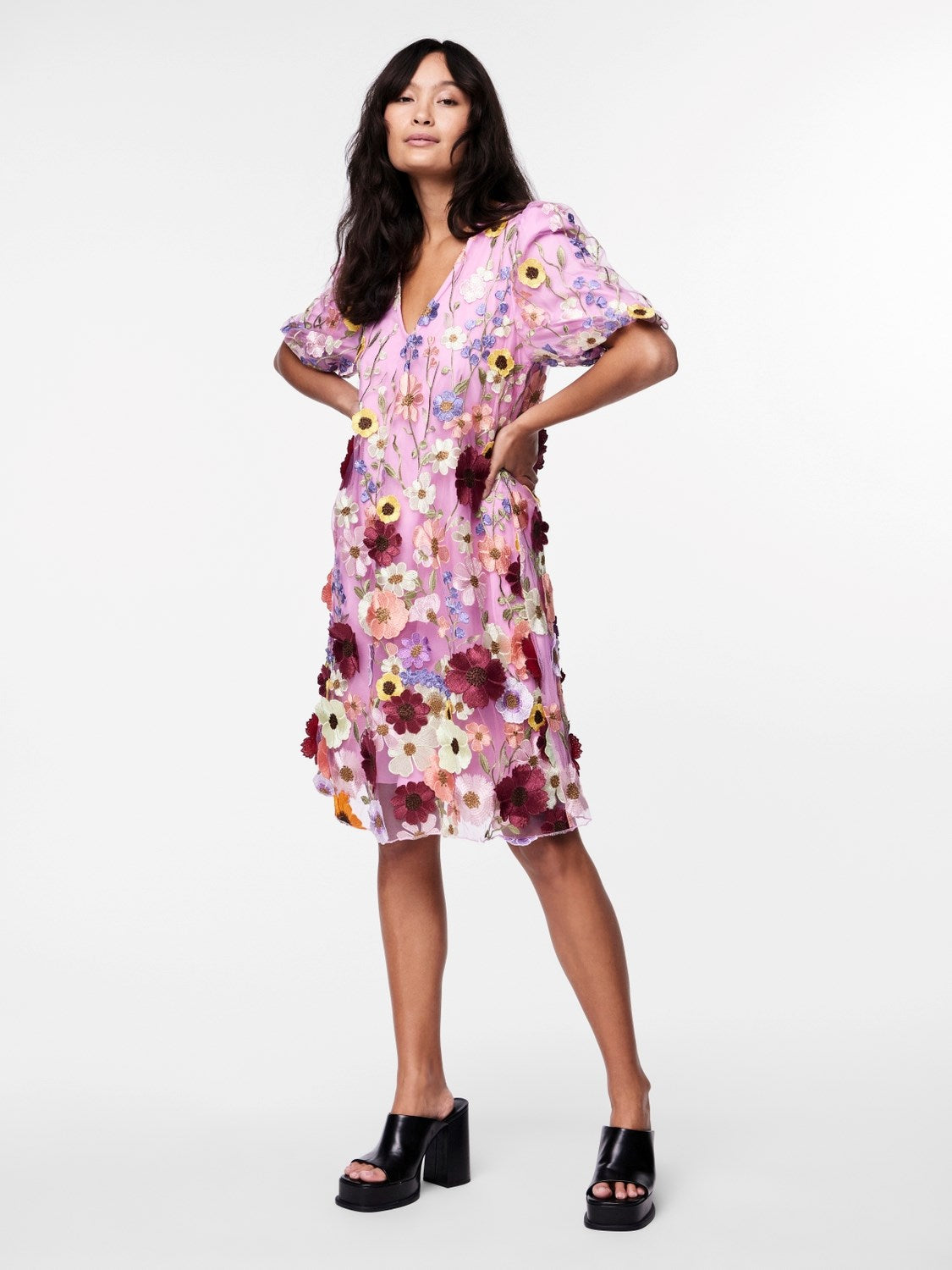 Yasflowering Ss Dress - Pink Lavender/Flower