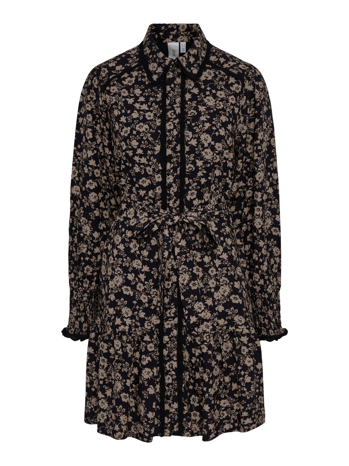 Yastilera Ls Shirt Dress - Black/Tilera Fungi