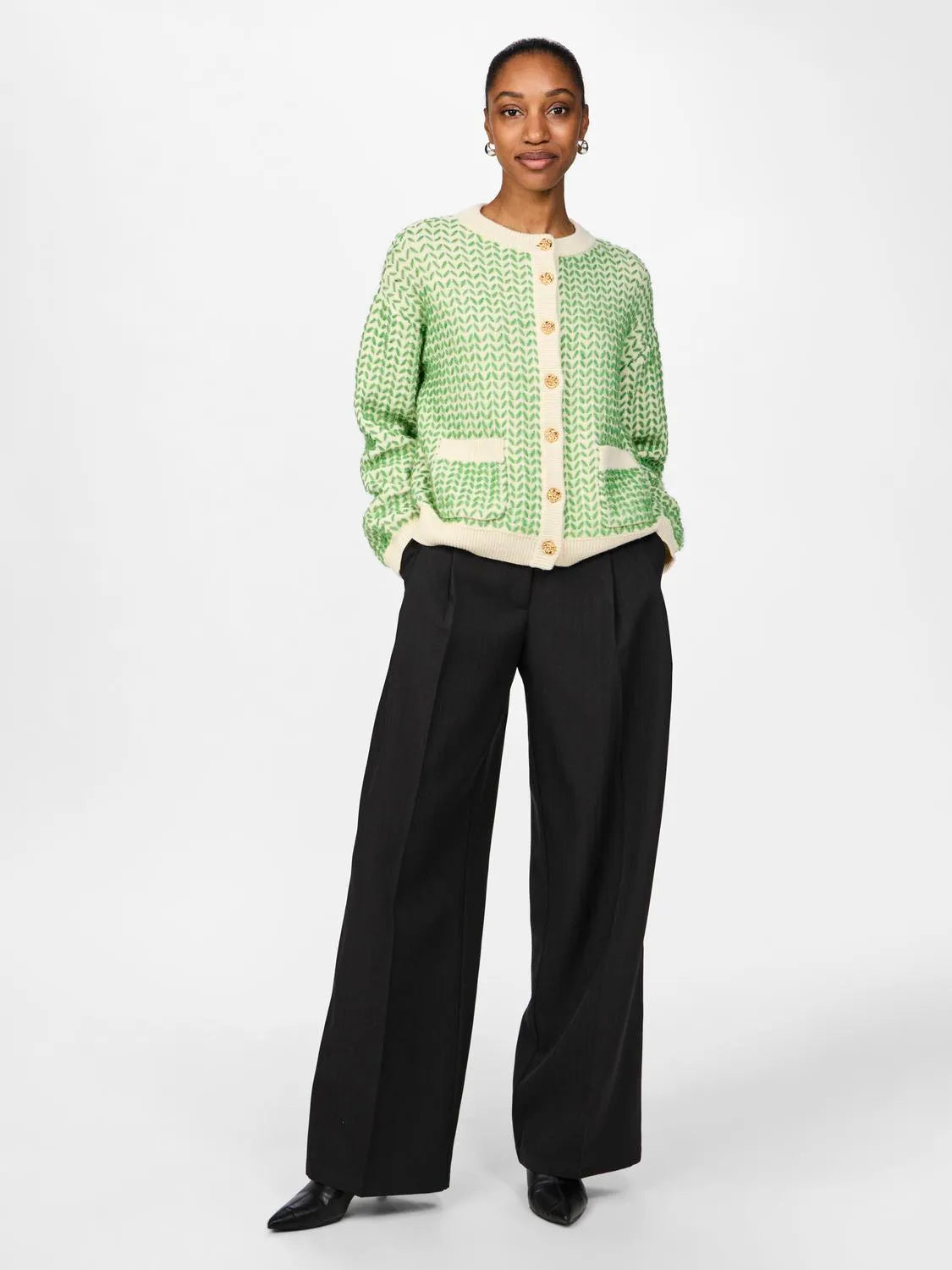 Yasgea Ls Knit Cardigan - Birch Medium Green