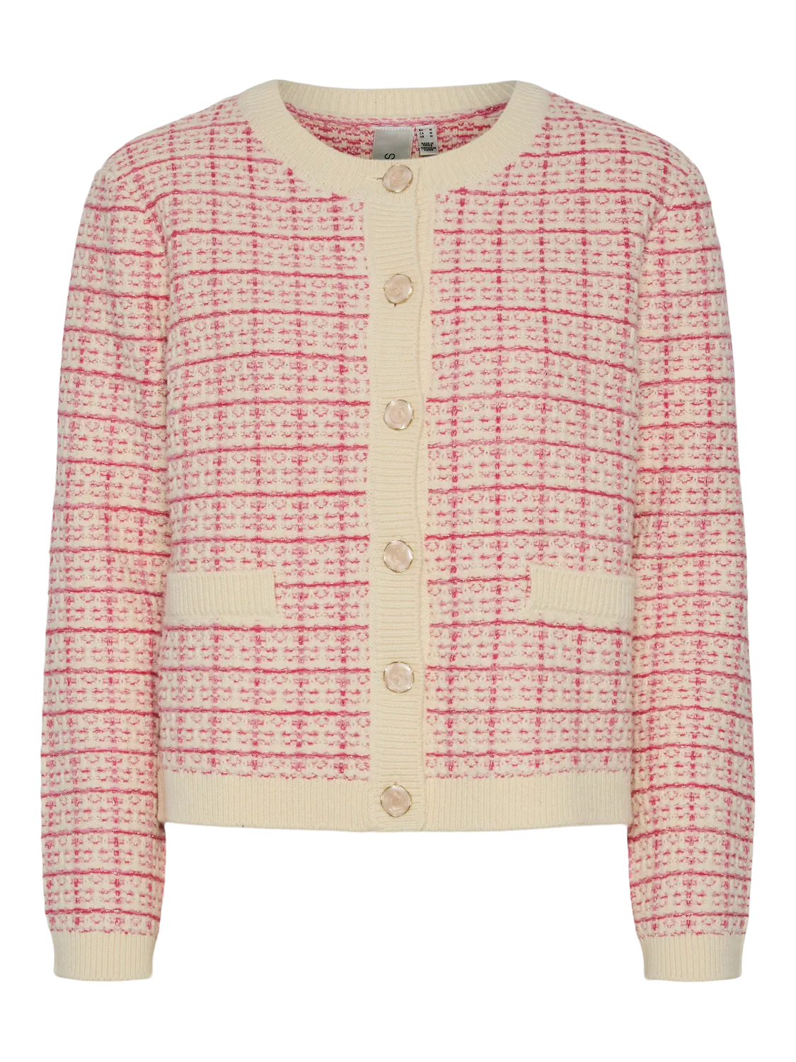 Yaslivia Ls Short Knit Kofta S. - Birch Raspberry Sorbet/Pirouette