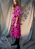 Paris Long Dress - Fuchsia Flower