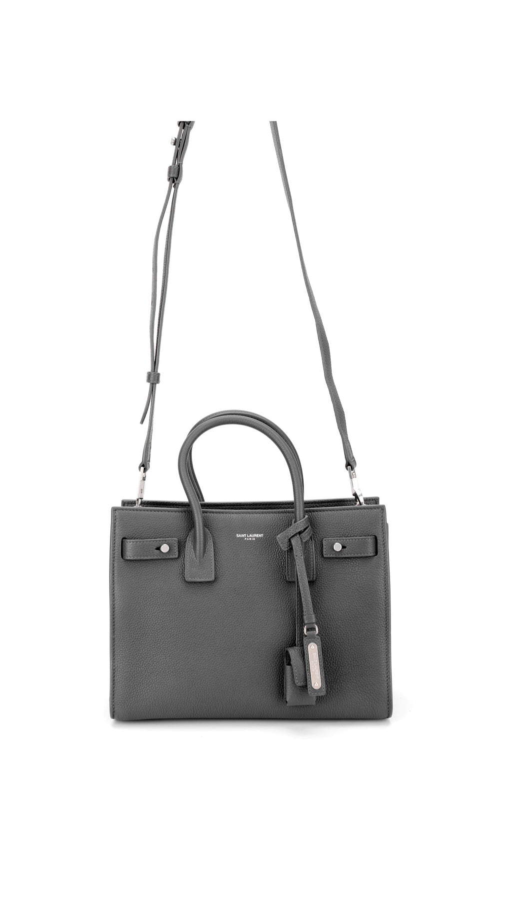 Saint Laurent Sac De Jour Nano Leather Tote - Grey