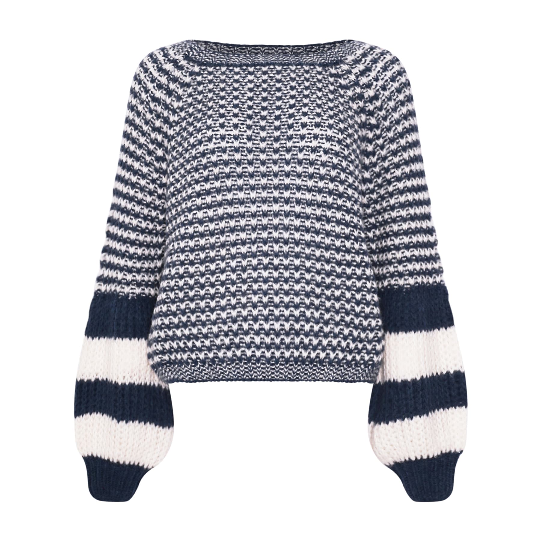 Kimba Knit - Navy Blue/Ivory Mix