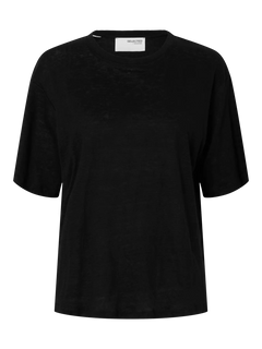 Vilja Linen SS Tee - Black