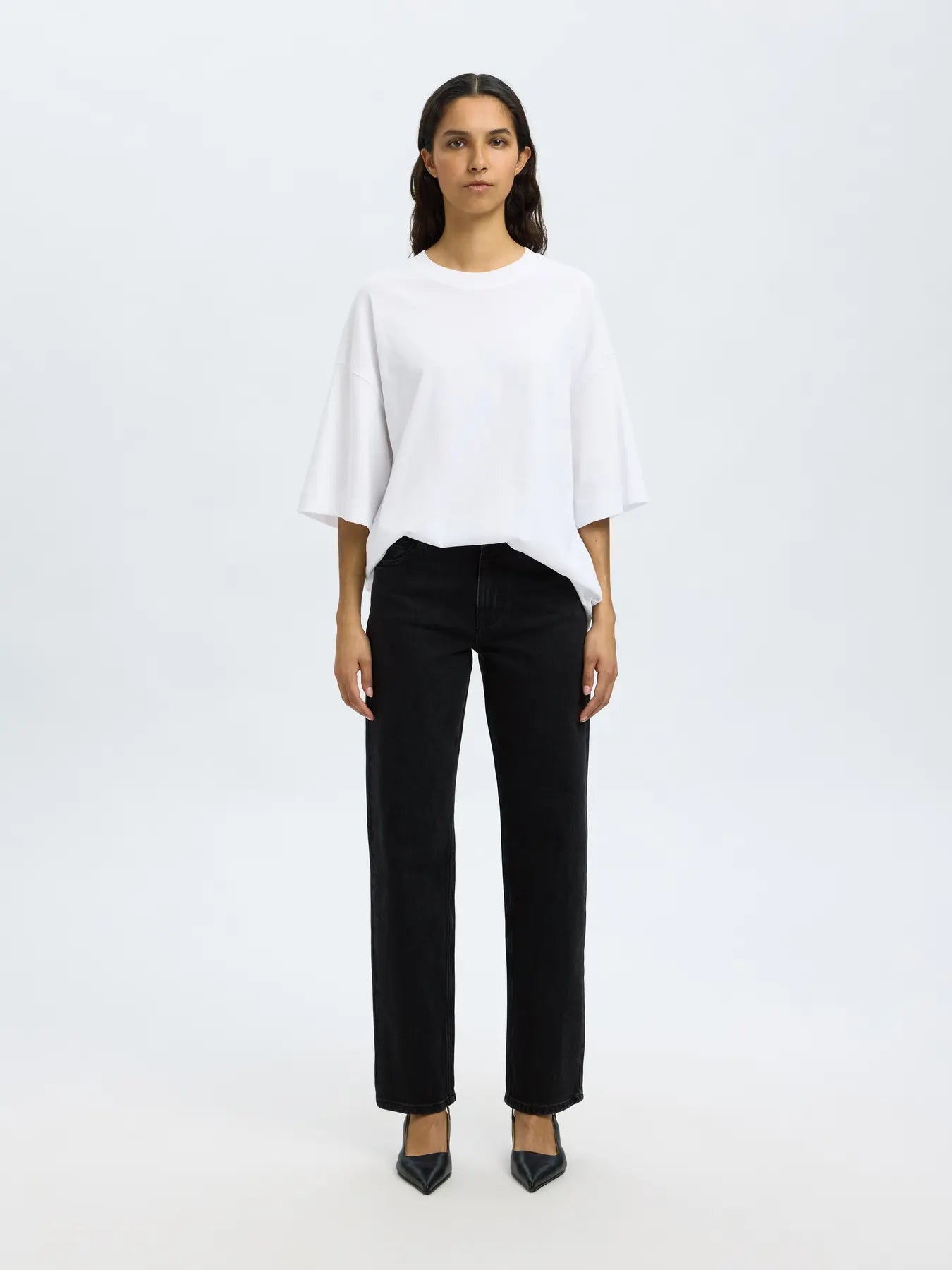 Straight Bea-Kori MW Jeans - Svart Denim