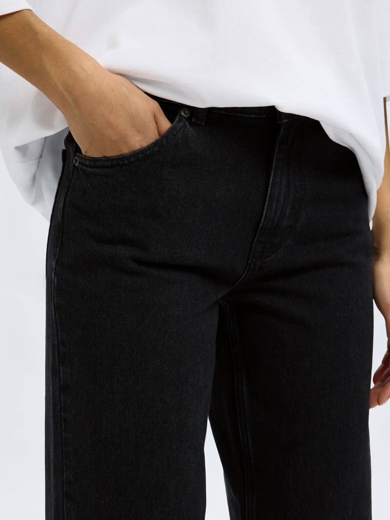 Straight Bea-Kori MW Jeans - Svart Denim