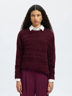 Billie Ls Knit O-Neck - Fig Tonal Fig