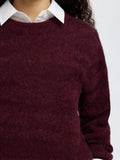 Billie Ls Knit O-Neck - Fig Tonal Fig