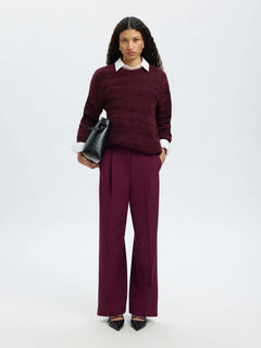 Billie Ls Knit O-Neck - Fig Tonal Fig