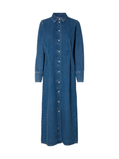 Regular Agathe Long Denim Dress - Medium Blue Denim