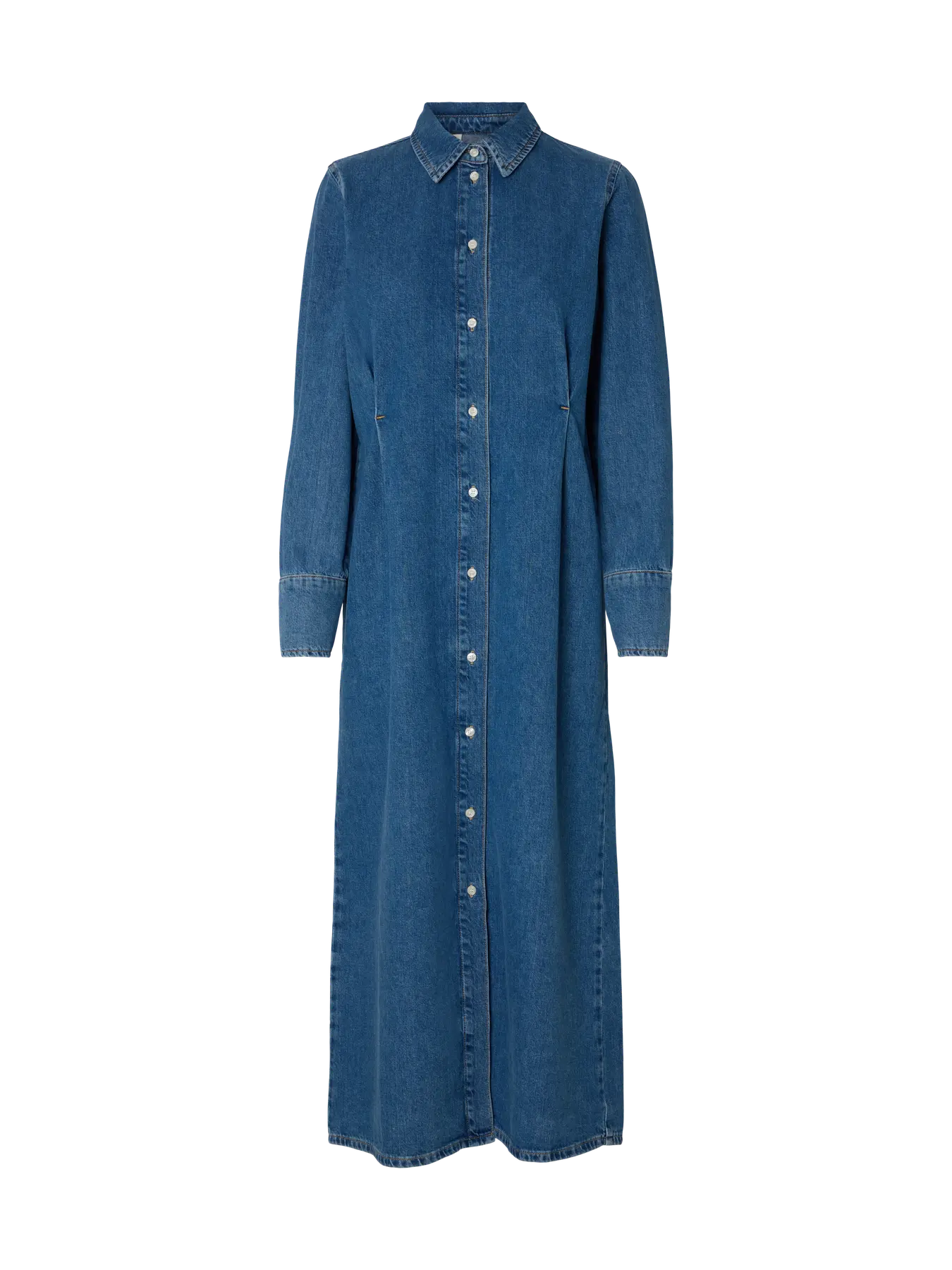 Regular Agathe Long Denim Dress - Medium Blue Denim