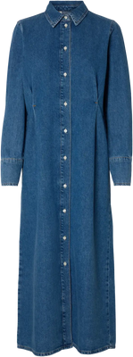 Regular Agathe Long Denim Dress - Medium Blue Denim