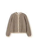 N-Mertice Knit Cardigan - Brown Sand Stripe