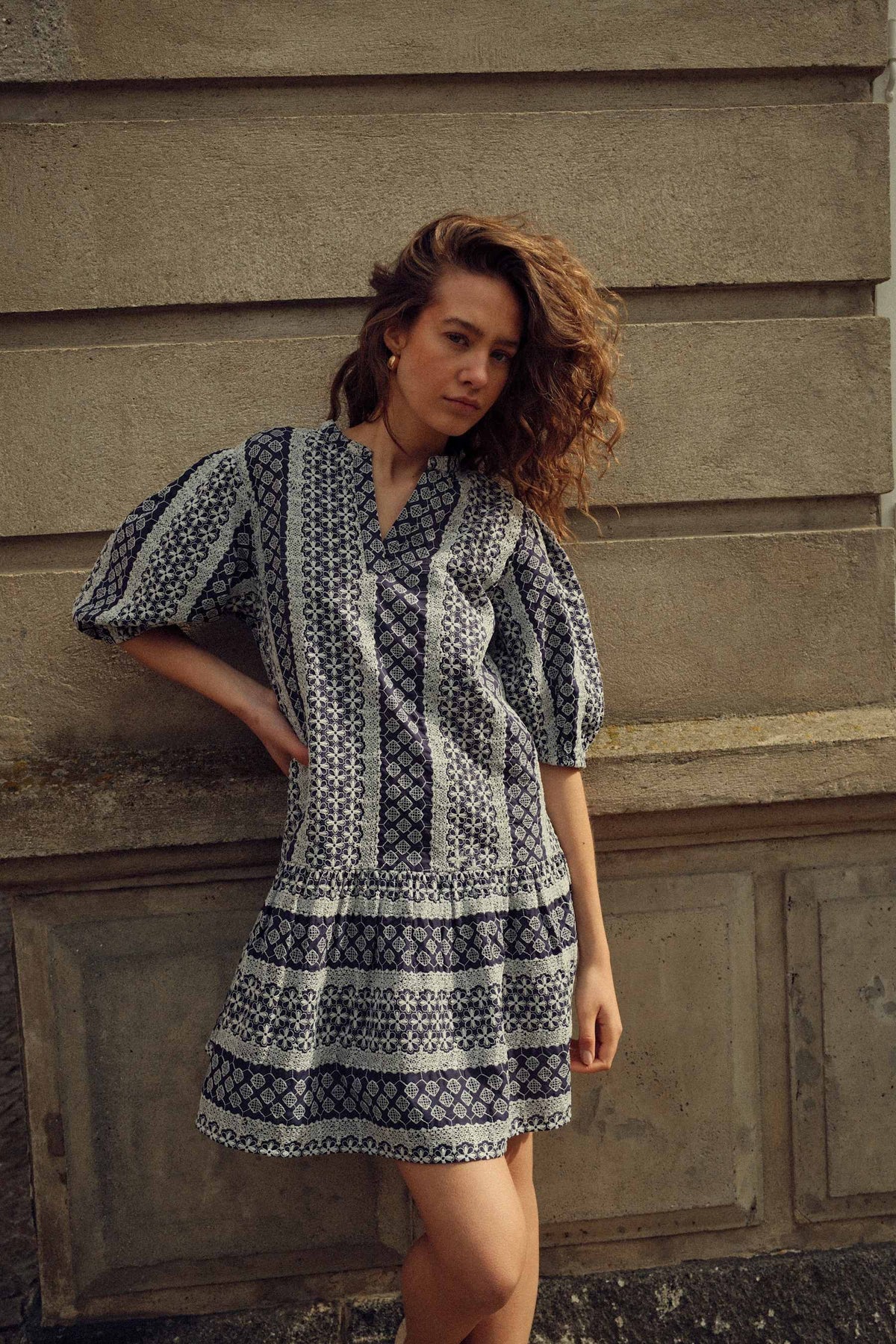 Lillianna Dress - Navy Sugar Combo
