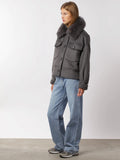 Charlie Jacket - Faux Fur - Wool Dark Grey
