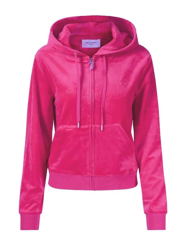 Robertson Classic Velour Zip Hoodie - Rasberry Rose