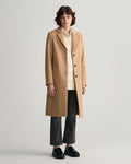 D1. Wool Blend Tailored Coat - Dark Khaki