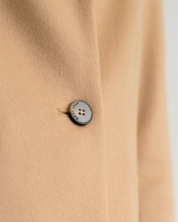 D1. Wool Blend Tailored Coat - Dark Khaki