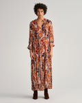 D2. Paisley Flounce Maxi Dress - Golden Orange