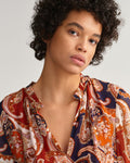 D2. Paisley Flounce Maxi Dress - Golden Orange