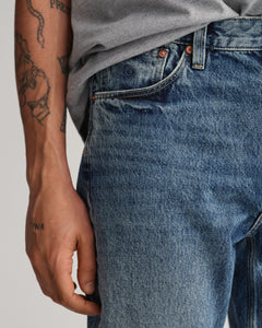 D1. Hayes Vintage Wash Denim - Semi Light Blue Vintage